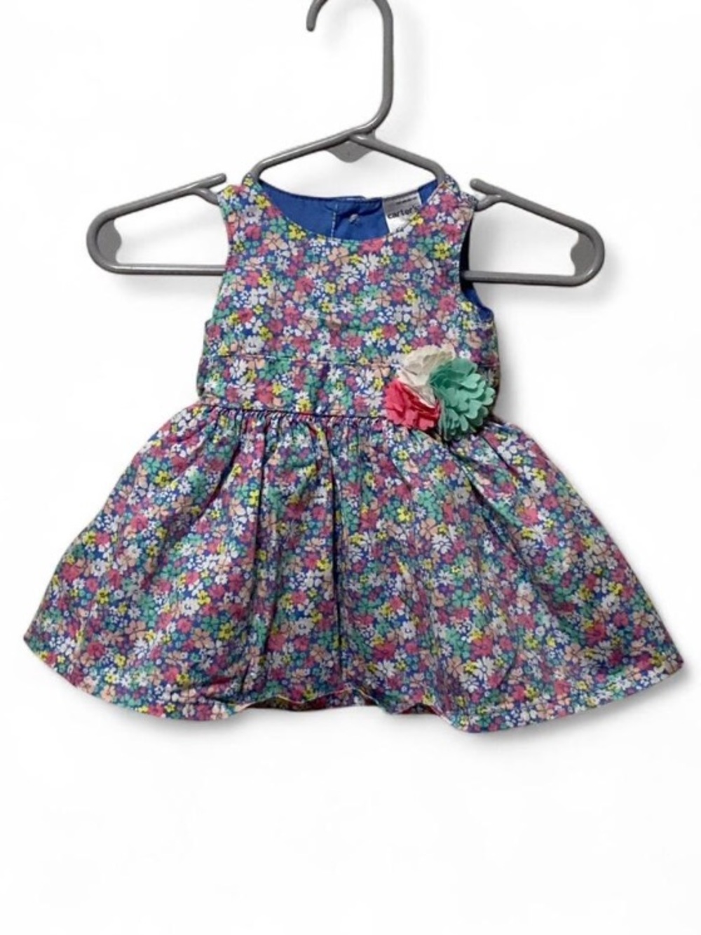 Carter's Navy Floral Newborn Dress with Multicolor Blossoms